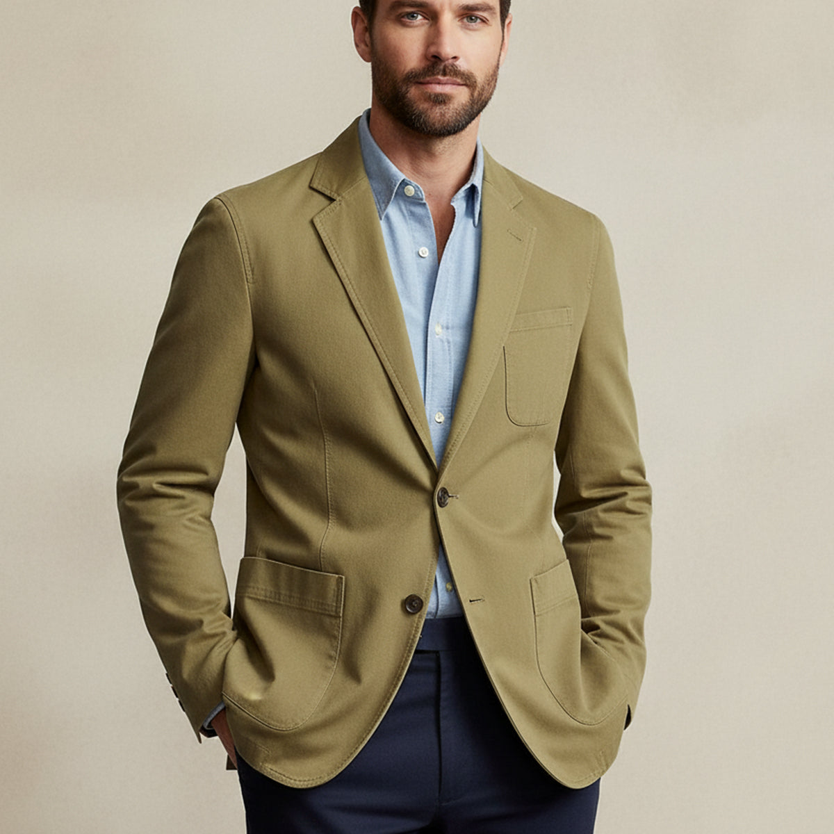 The Reykjavik Men’s Cotton Blazer Style Windbreaker with Pockets