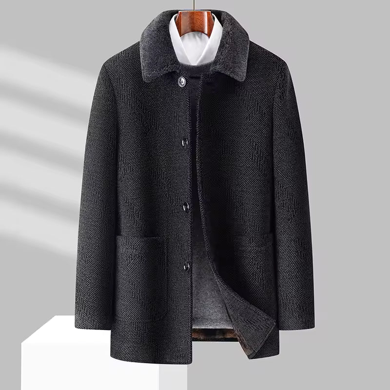 The Charleston Men’s Fleece Lined Wool Blend Winter Coat