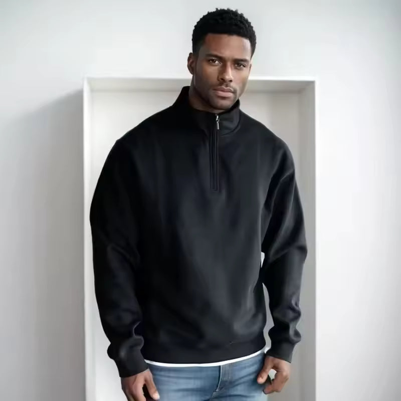 The Malibu Men’s Slim Fit Quarter Zip Mock Neck Sweater