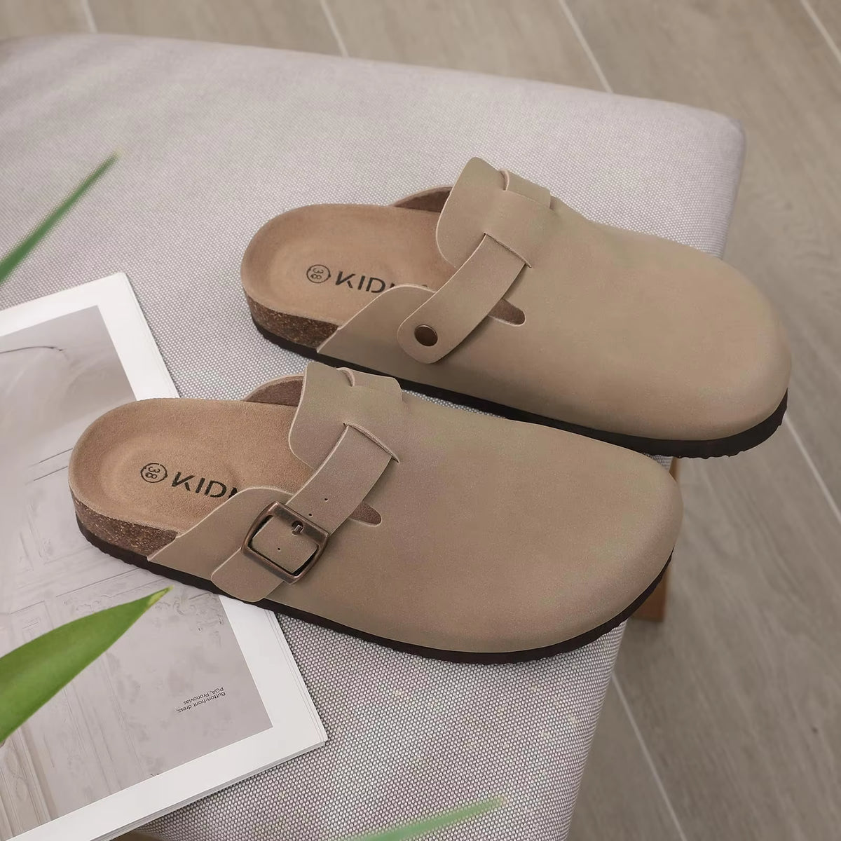 The Capitola Men's Suede Adjustable Buckle Comfort Clogs
