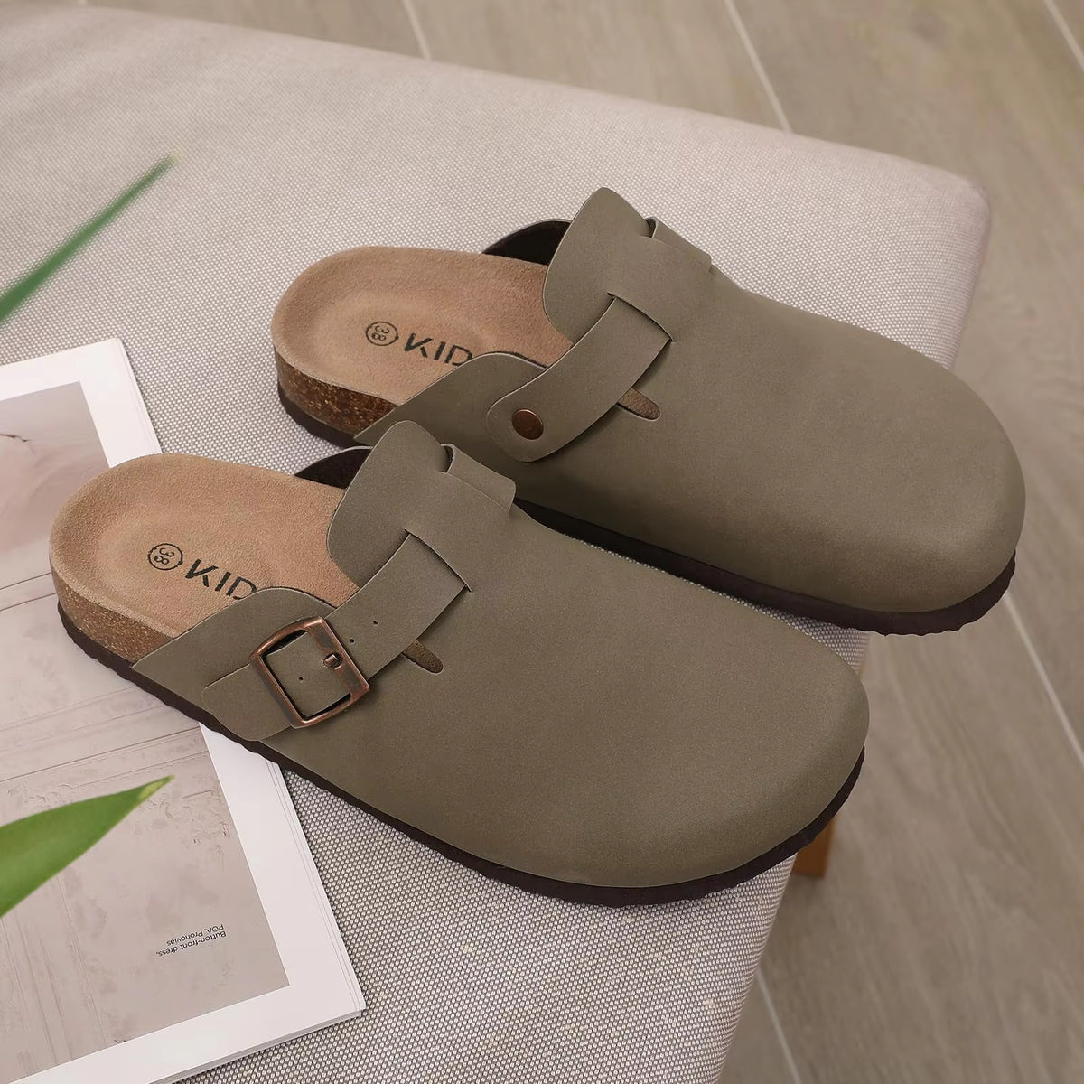 The Capitola Men's Suede Adjustable Buckle Comfort Clogs