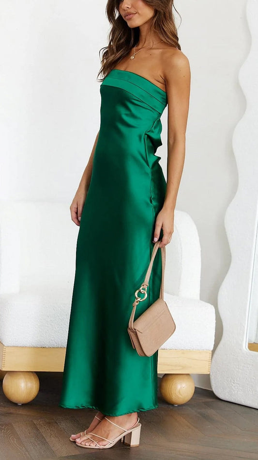 Women's Bare Shoulder Satin Gown