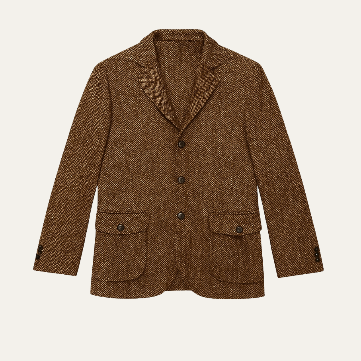 The Dolomiti Men's TweedSingle Breasted Business Blazer Suit - Dark Brown