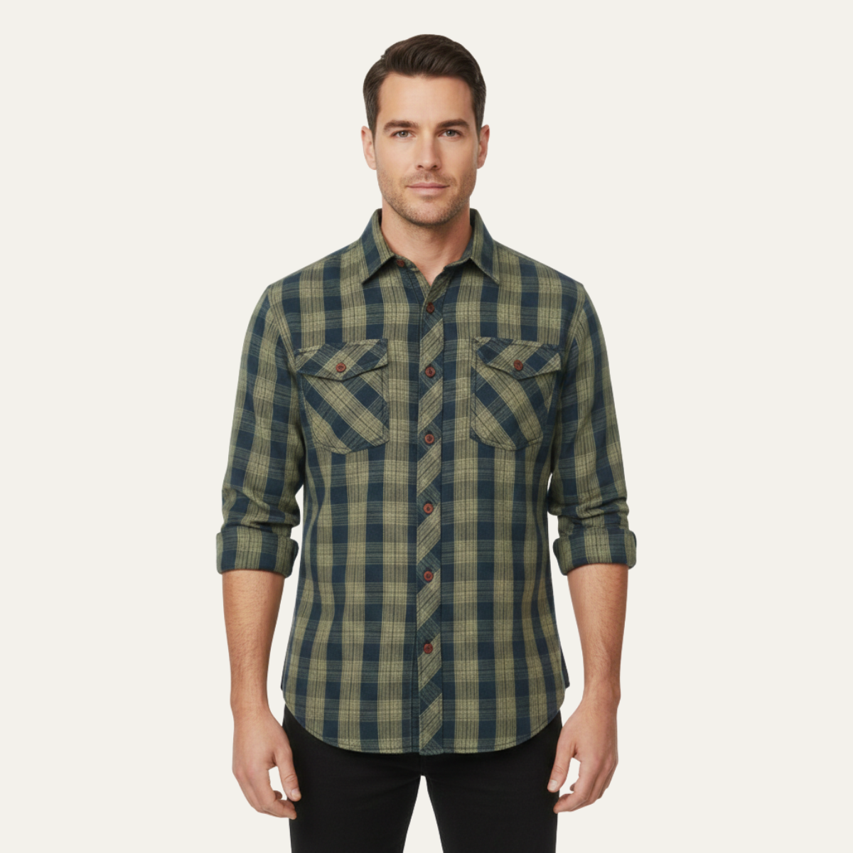 The Hawthorne Creek Men’s Vintage Plaid Denim Shirt Jacket