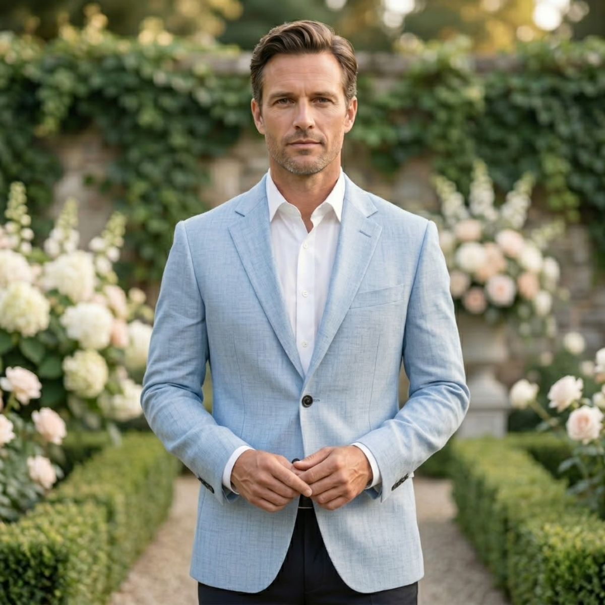 The Brenton Men's Smart Casual Slim Fit Cotton Blazer - Wedding Guest