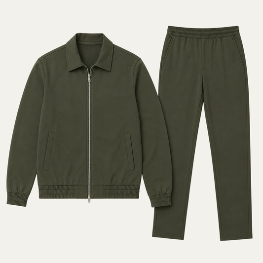 The Reno Men's Premium Tech Tracksuit Set - Army Green