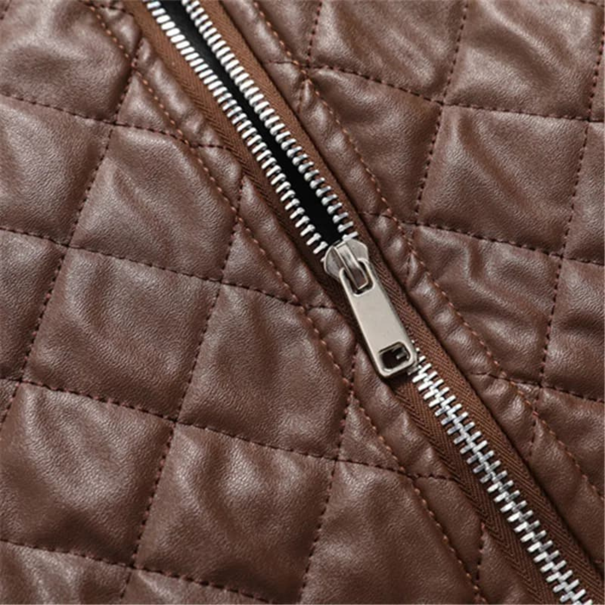 The Colfosco Men’s Winter Quilted Leather Bomber Jacket