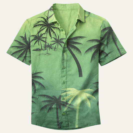 The Brookland Men’s Tropical Coconut Print Hawaiian Casual Shirt