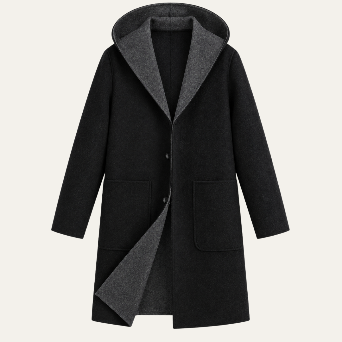 The San Anselmo Men’s Hooded Wool Blend Overcoat