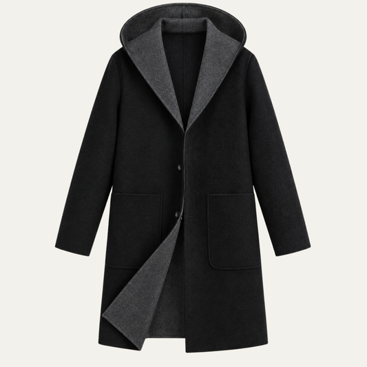 The San Anselmo Men’s Hooded Wool Blend Overcoat