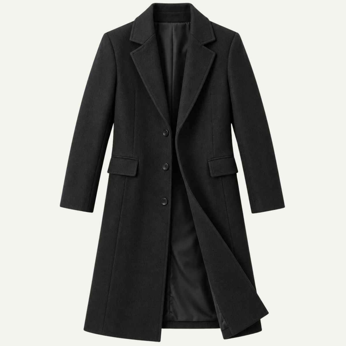 The Aspen Men’s Classic Single Breasted Long Overcoat