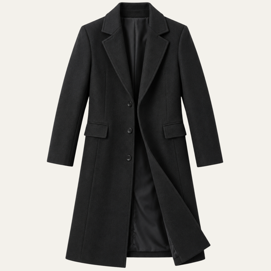 The Aspen Men’s Classic Single Breasted Long Overcoat