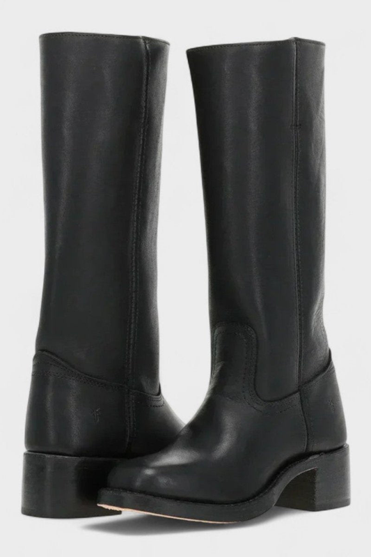 Women’s Knee High Leather Boots – Classic Low Heel Riding Boots