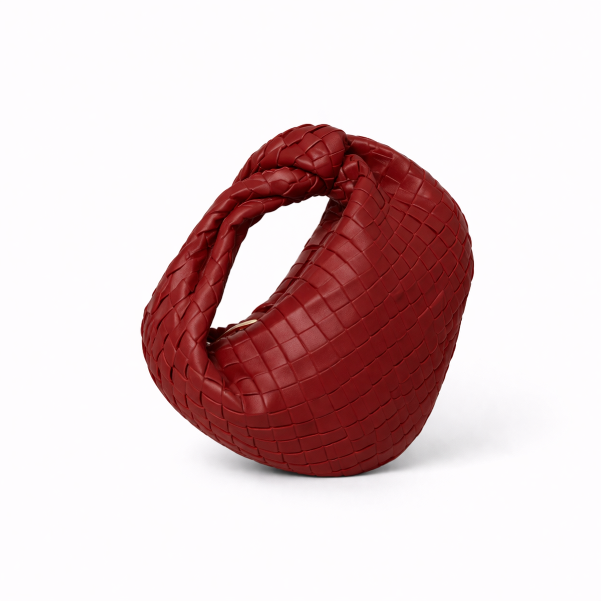 Elegant Woven Knot Handle Bag – Premium Vegan Leather