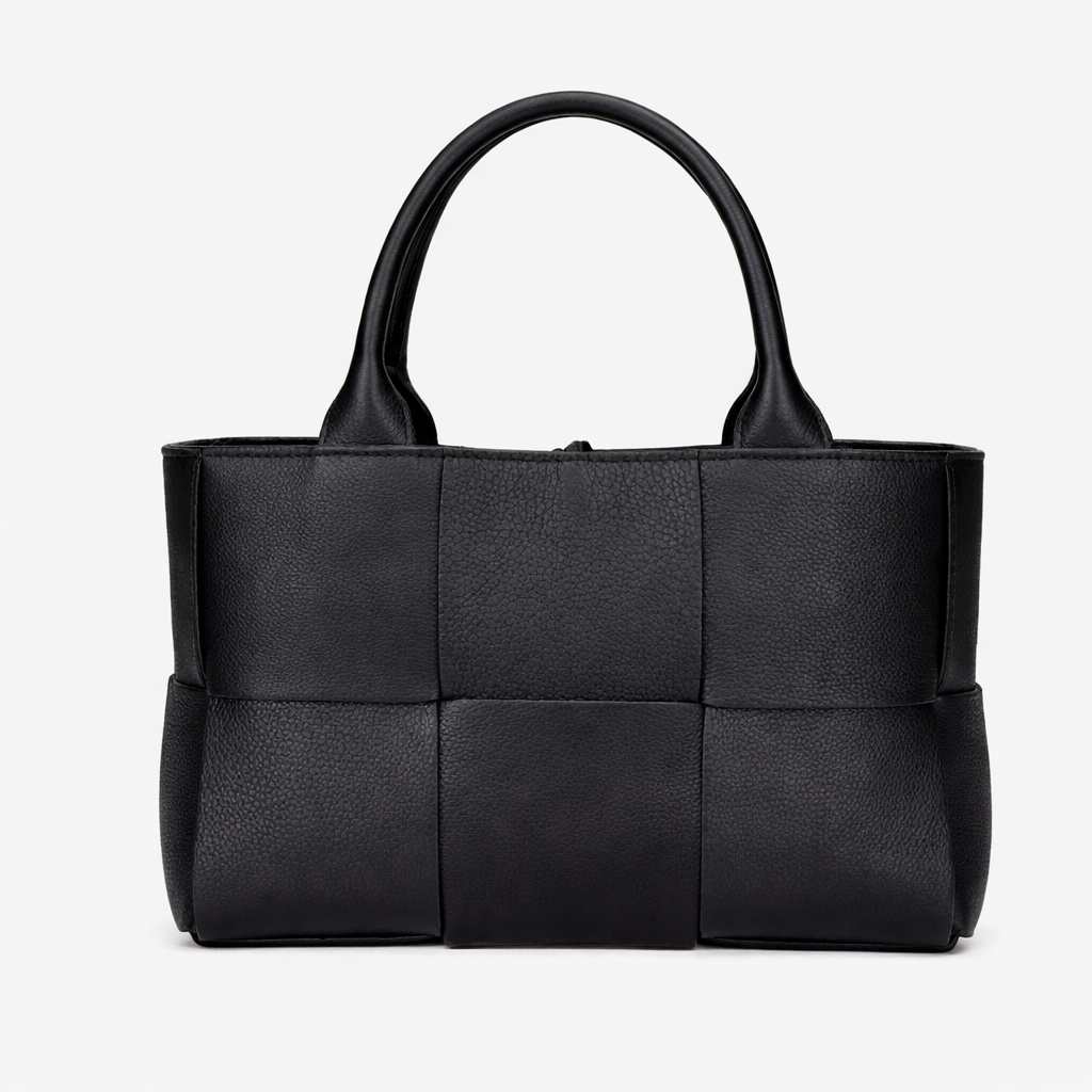 Elegant Woven Tote Bag – Plush Vegan Leather
