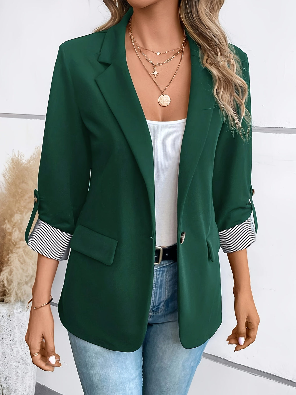 Women's Relaxed Checked Blazer