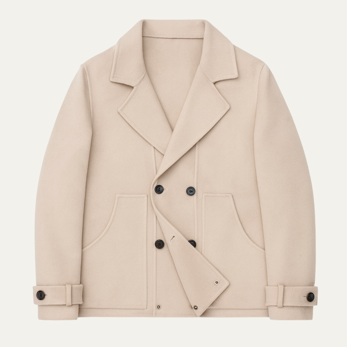 The Coventry Men’s Wool Blend Double Breasted Lapel Peacoat