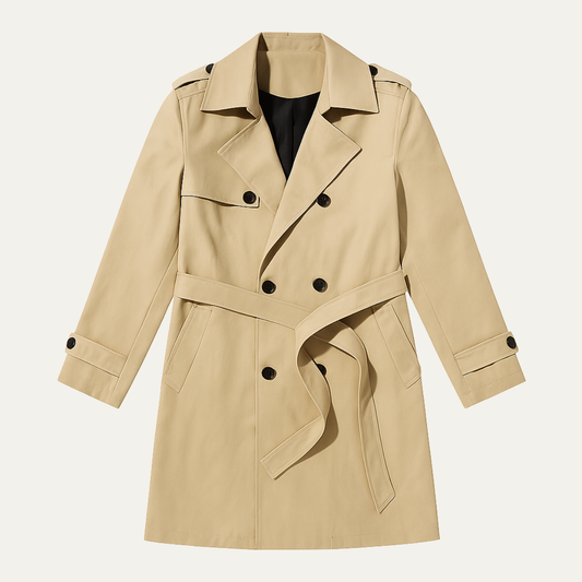 The Crownport Men's Trench Coat – Long Double Breasted Waterproof Overcoat