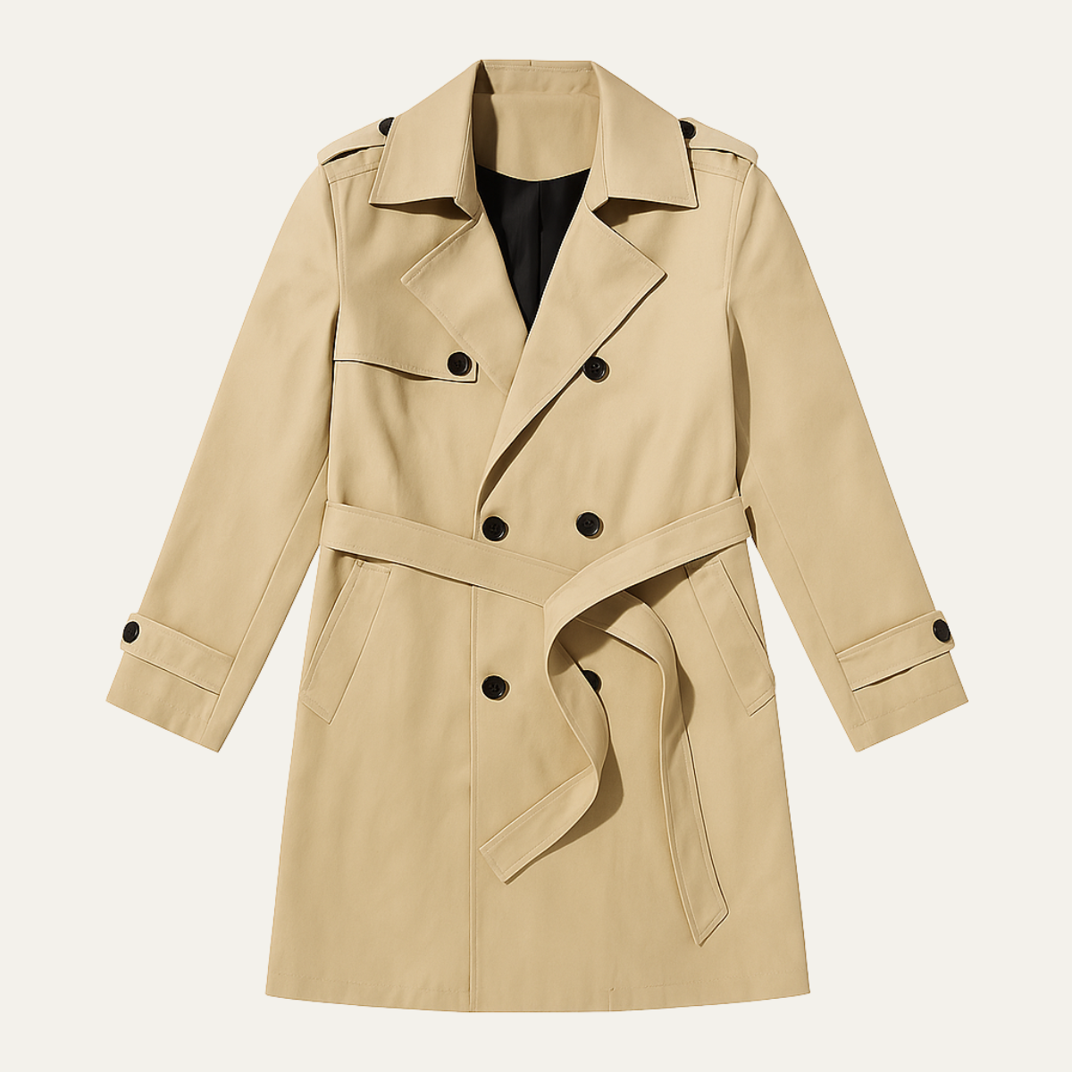 The Crownport Men's Trench Coat – Long Double Breasted Waterproof Overcoat