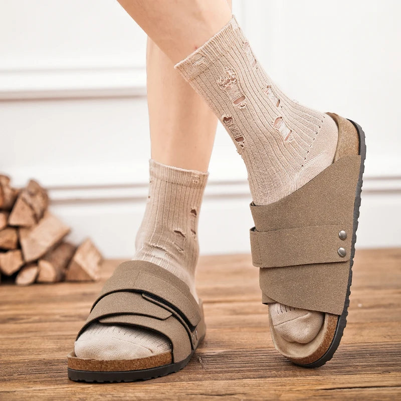 The Belmont Men's Suede Strap Comfort Slide Sandals