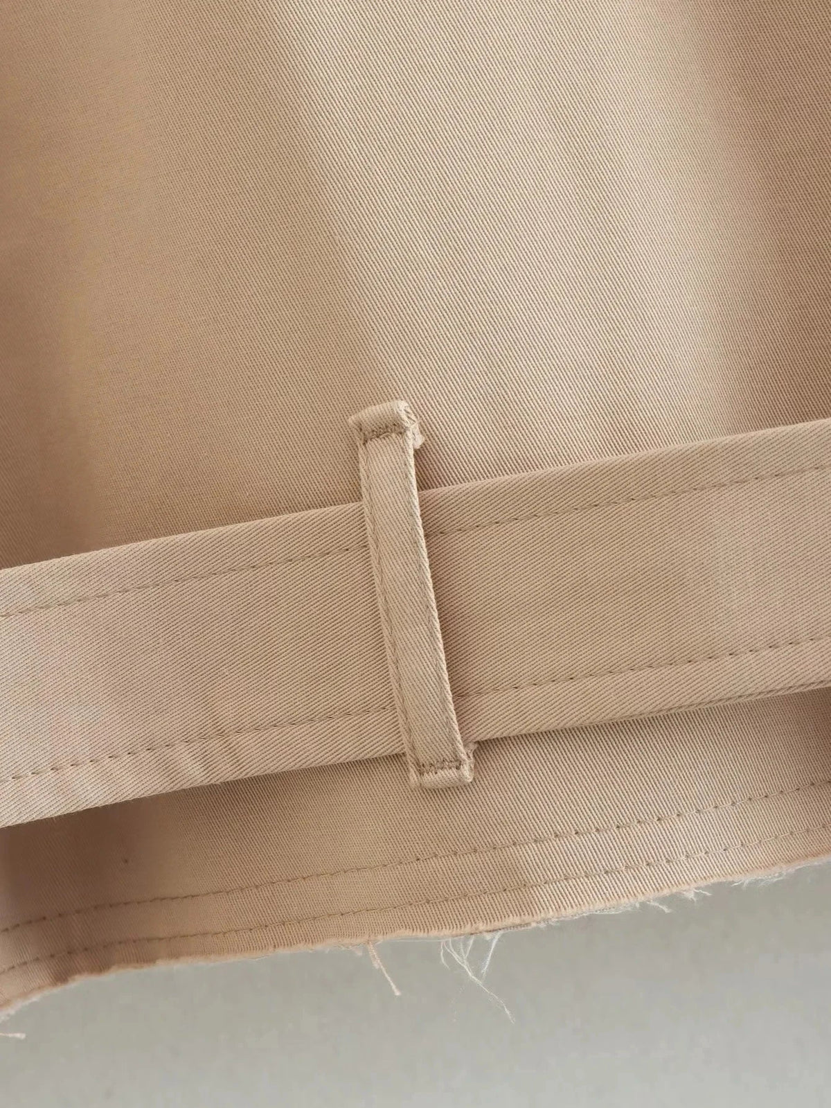 Women's Cropped Trench Jacket with Belted Waist