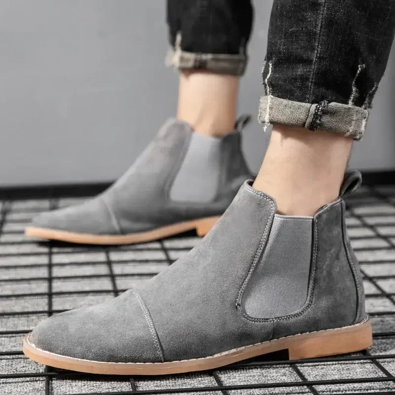 The La Costa Men's Elastic Sides Suede Chelsea Boots