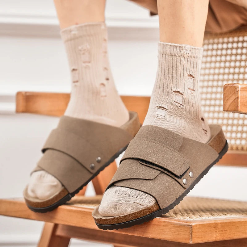 The Belmont Men's Suede Strap Comfort Slide Sandals