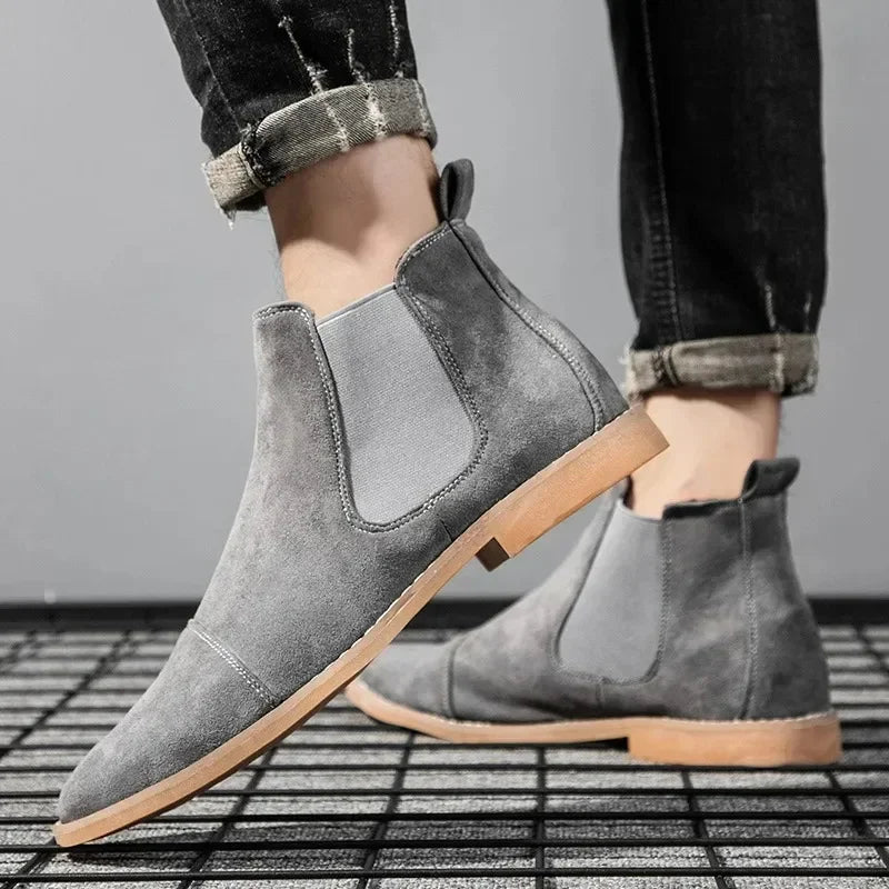 The La Costa Men's Elastic Sides Suede Chelsea Boots