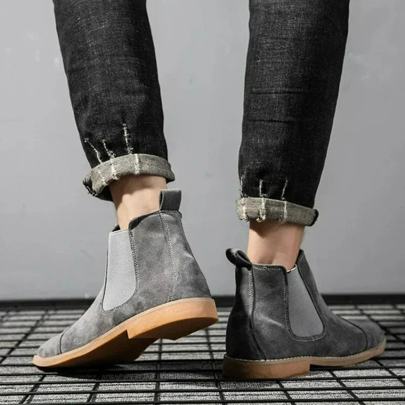 The La Costa Men's Elastic Sides Suede Chelsea Boots