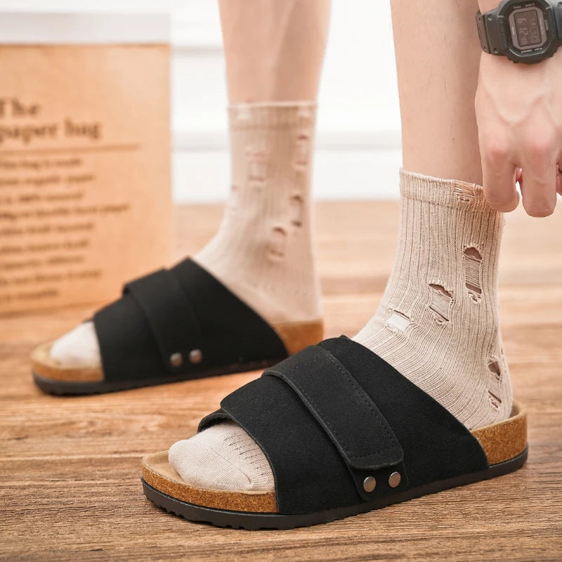 The Belmont Men's Suede Strap Comfort Slide Sandals