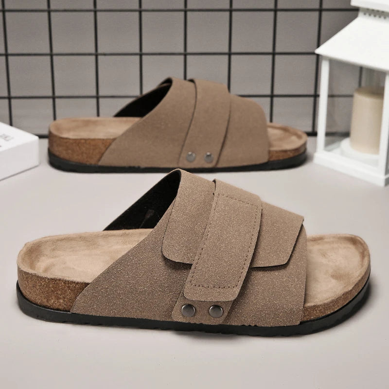 The Belmont Men's Suede Strap Comfort Slide Sandals