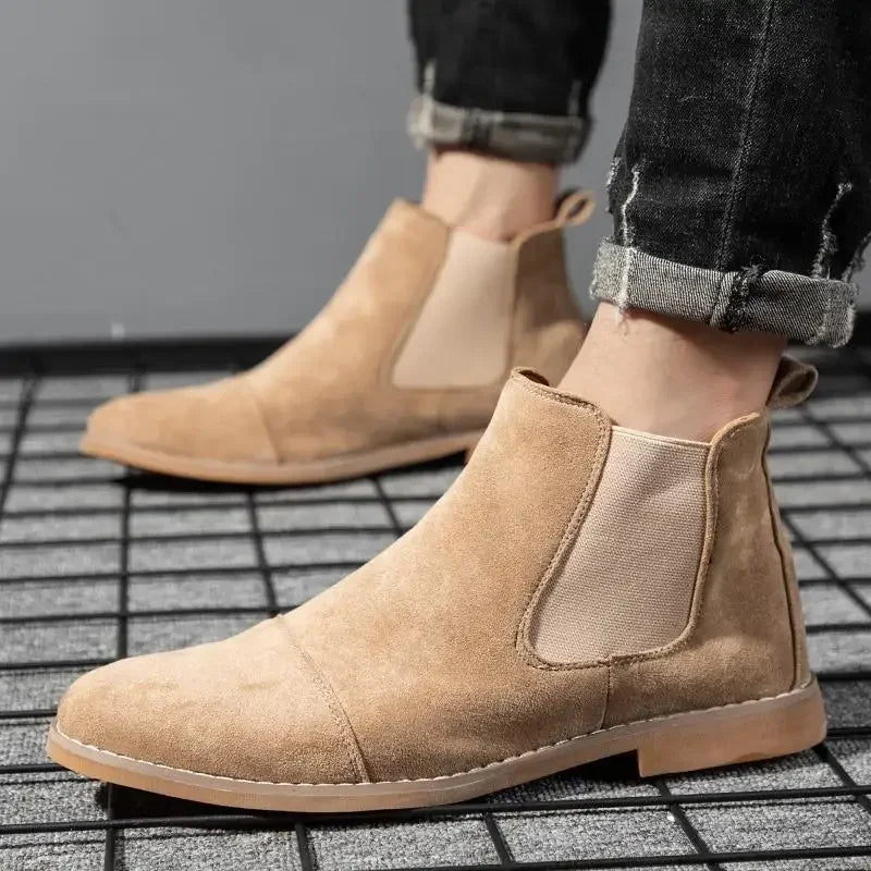 The La Costa Men's Elastic Sides Suede Chelsea Boots