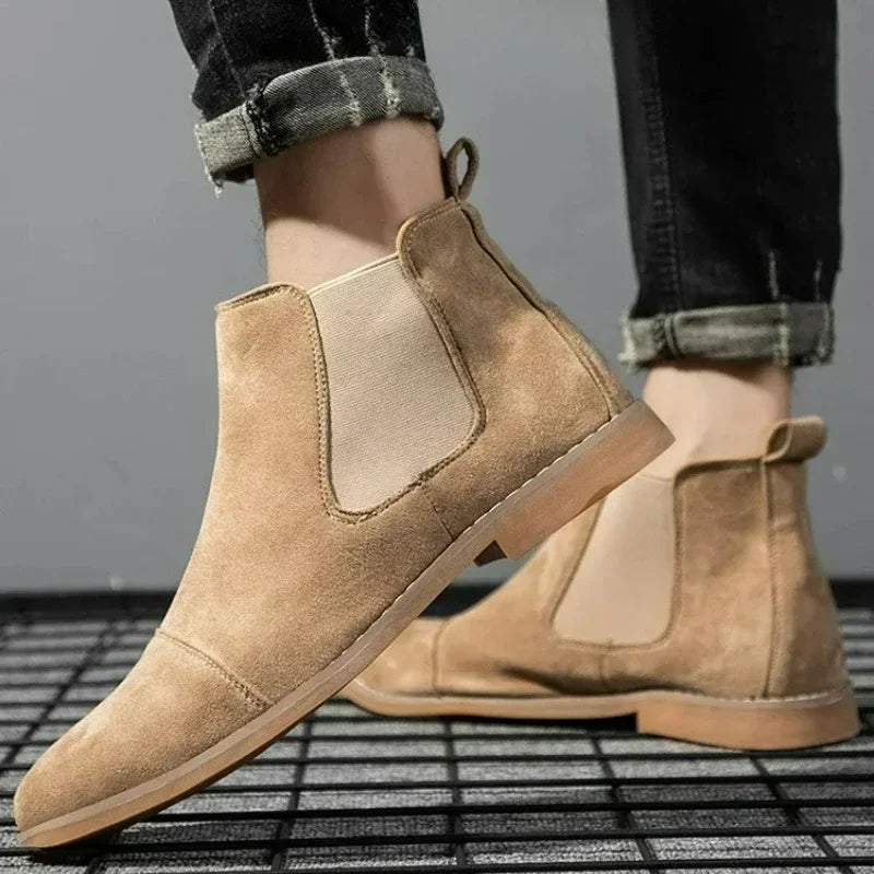 The La Costa Men's Elastic Sides Suede Chelsea Boots