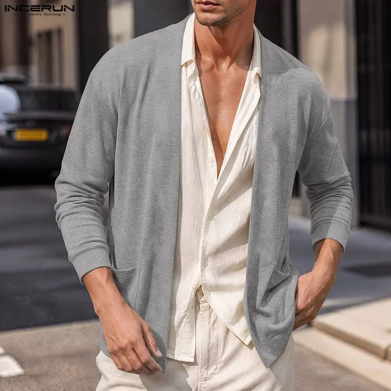 The Brentwood Men’s Open Front Pocket Knit Cardigan