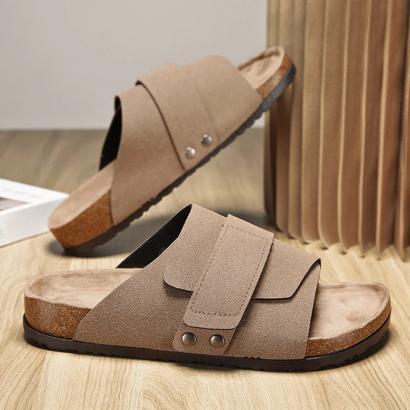 The Belmont Men's Suede Strap Comfort Slide Sandals