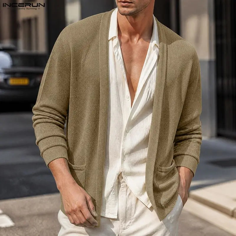 The Brentwood Men’s Open Front Pocket Knit Cardigan