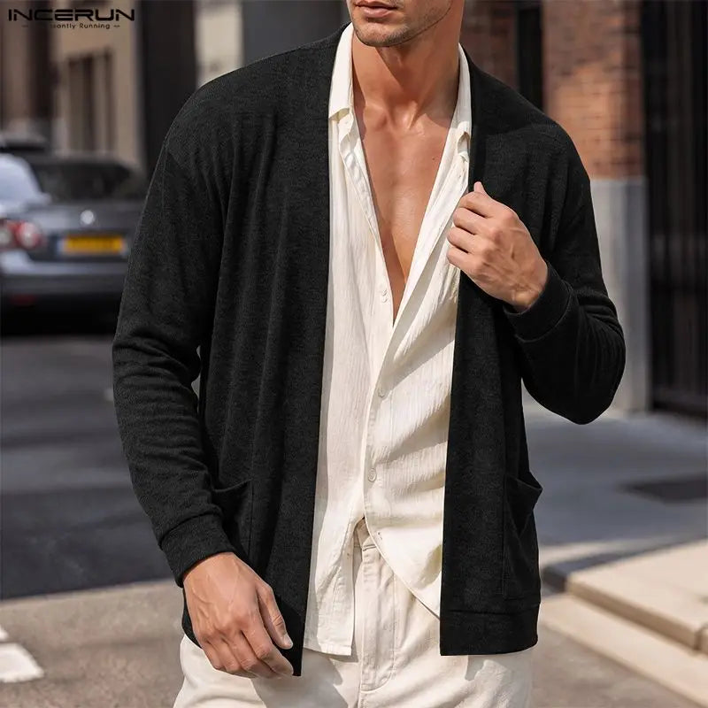 The Brentwood Men’s Open Front Pocket Knit Cardigan