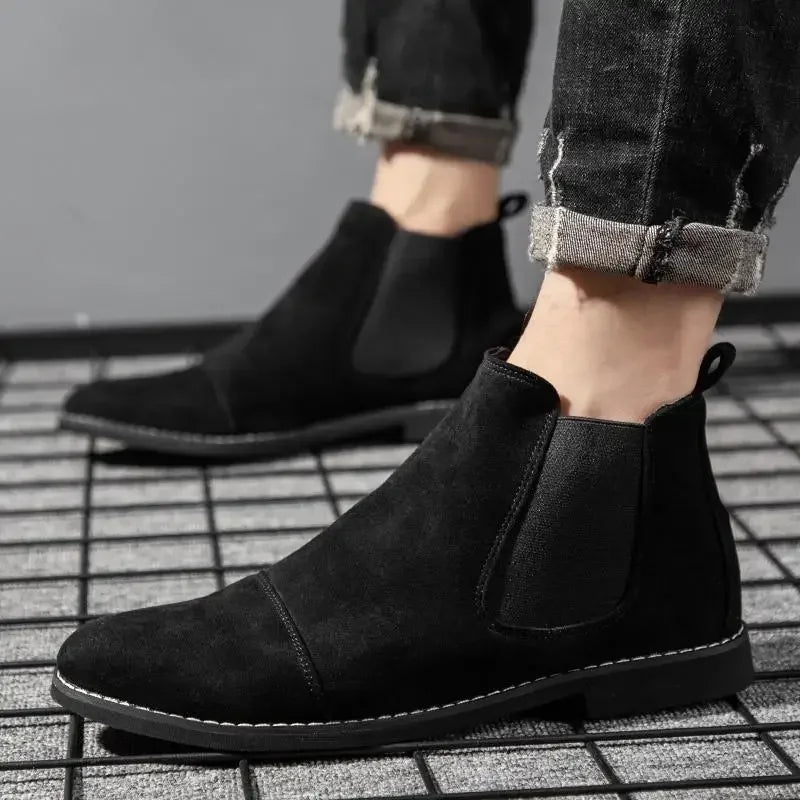 The La Costa Men's Elastic Sides Suede Chelsea Boots