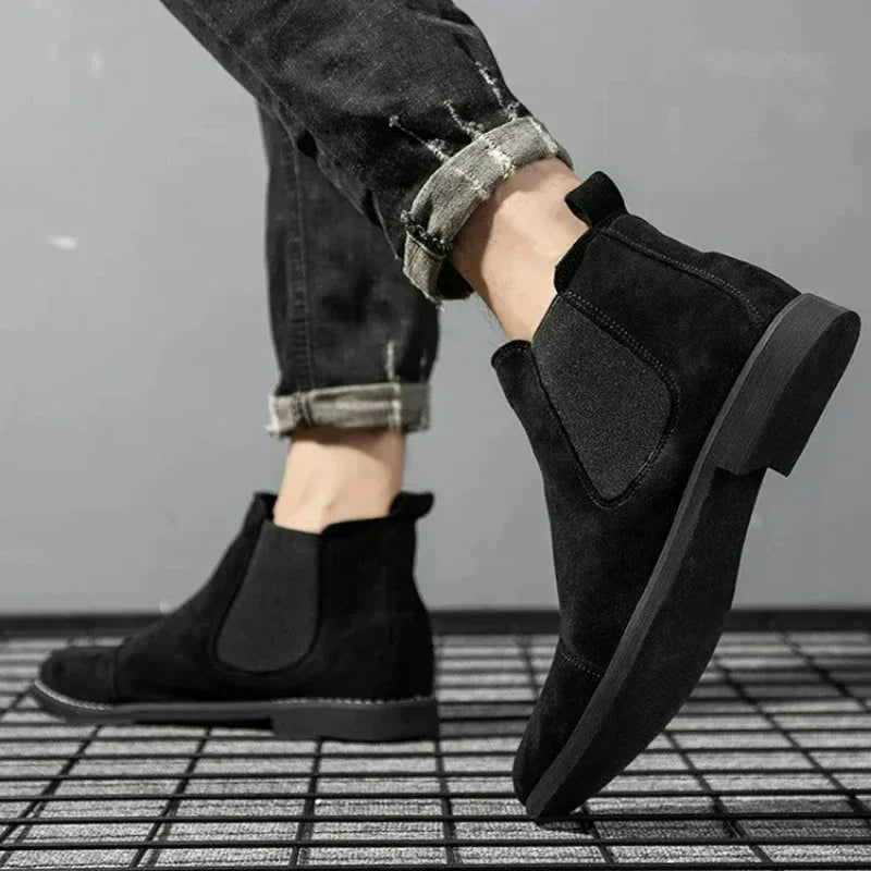 The La Costa Men's Elastic Sides Suede Chelsea Boots