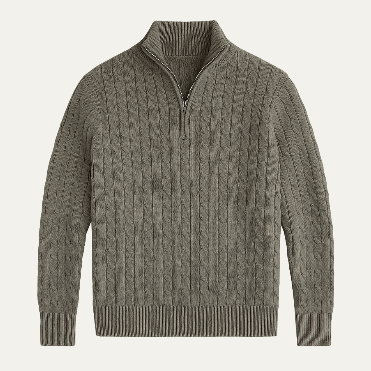 The Dalton Men’s Classic Textured Cable Knit Half Zip Sweater