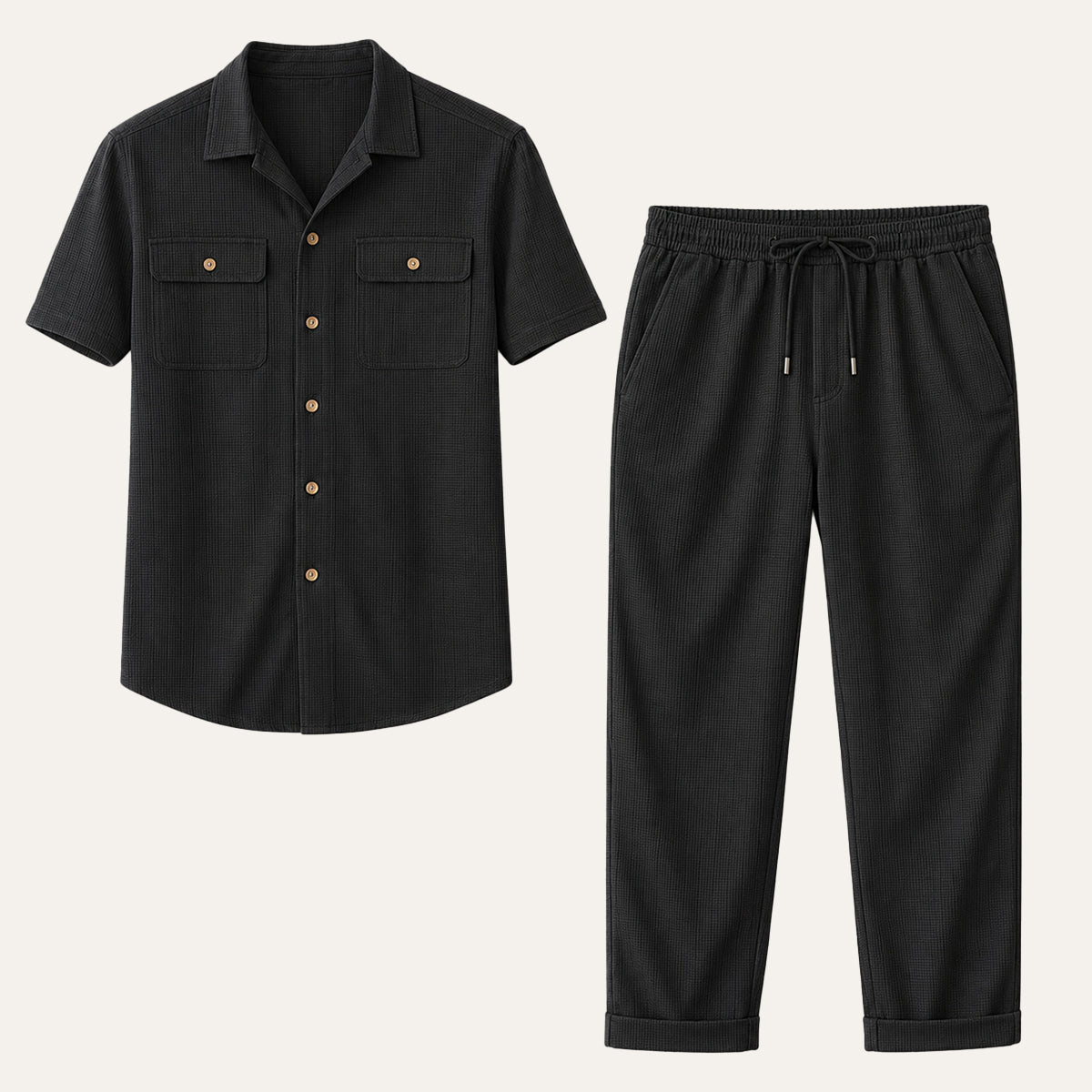 The Edgemont Men’s Casual Button Up Shirt & Pants Set