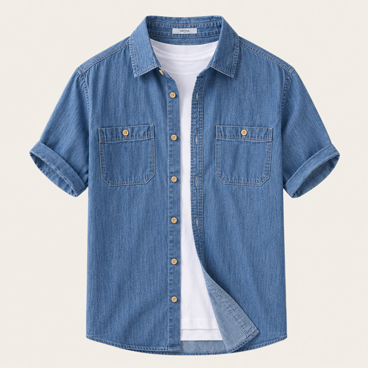 The Silvercrest Ridge Men’s Casual Denim 100% Cotton Shirt