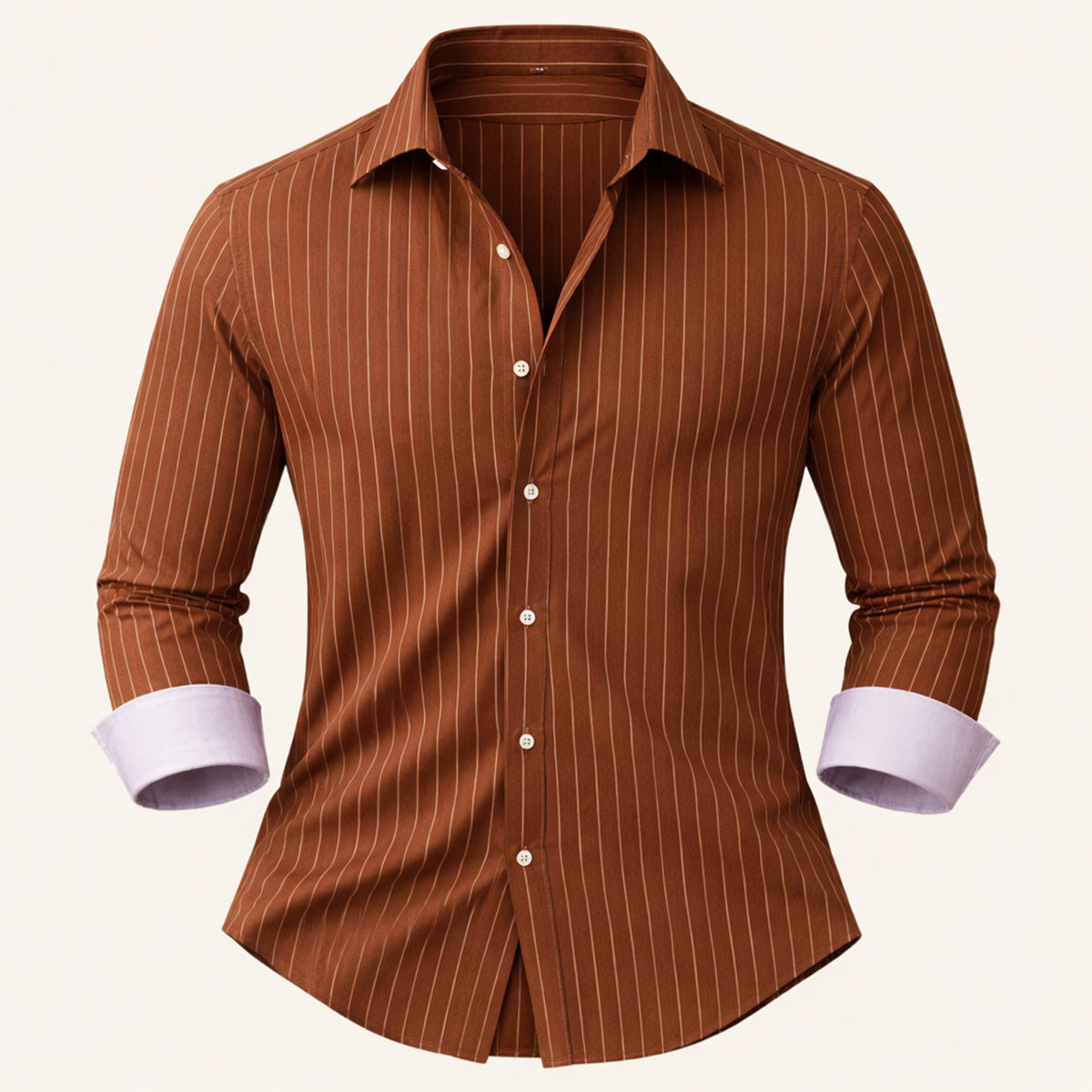 The Como Men’s Breathable Slim Fit Striped Button Up Shirt