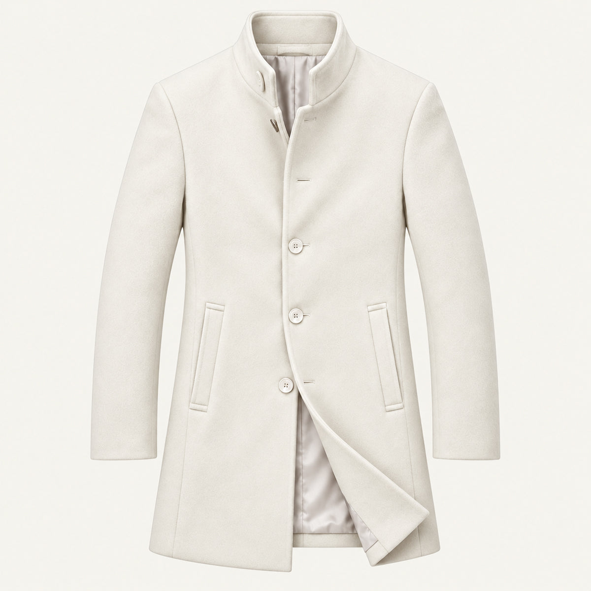 The Monarch Men’s Single Breasted Stand Collar Overcoat