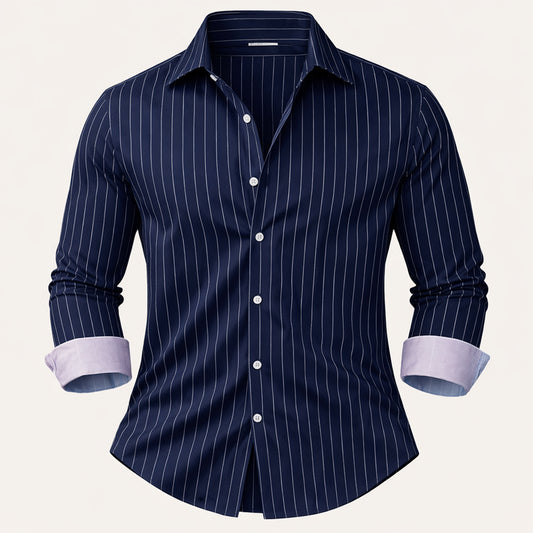 The Sorrento Men’s Trendy Slim Fit Striped Button Up Shirt