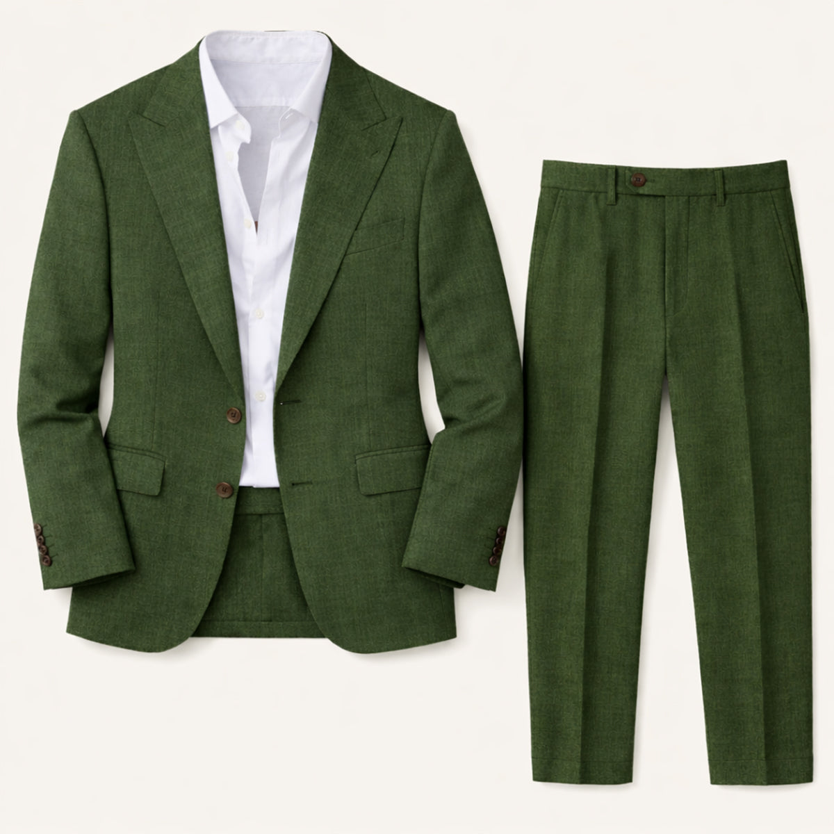 The Willowhill  Men’s Timeless Linen Wedding Suit – 2 Piece Single Breasted Set