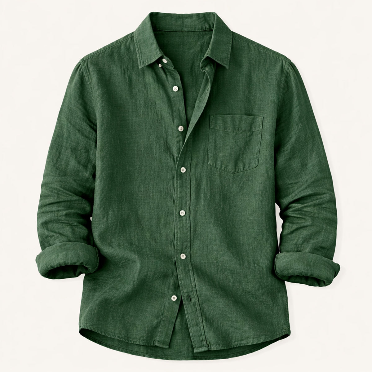 The Knightsbridge Men’s Lightweight Stand Collar Cotton Linen Shirt