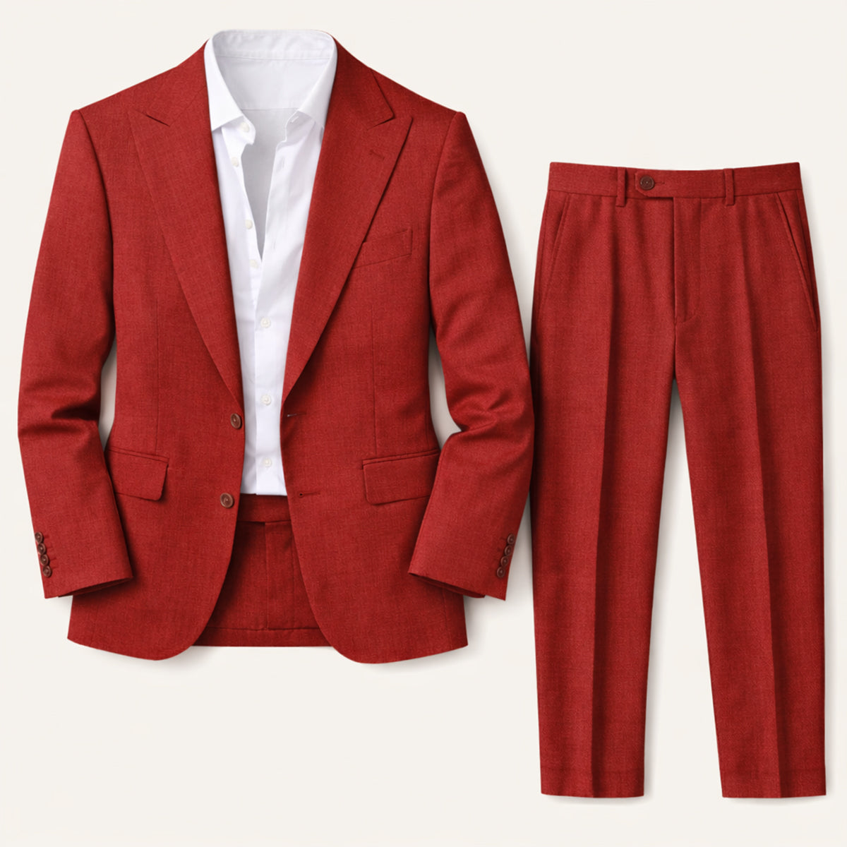 The Willowhill  Men’s Timeless Linen Wedding Suit – 2 Piece Single Breasted Set