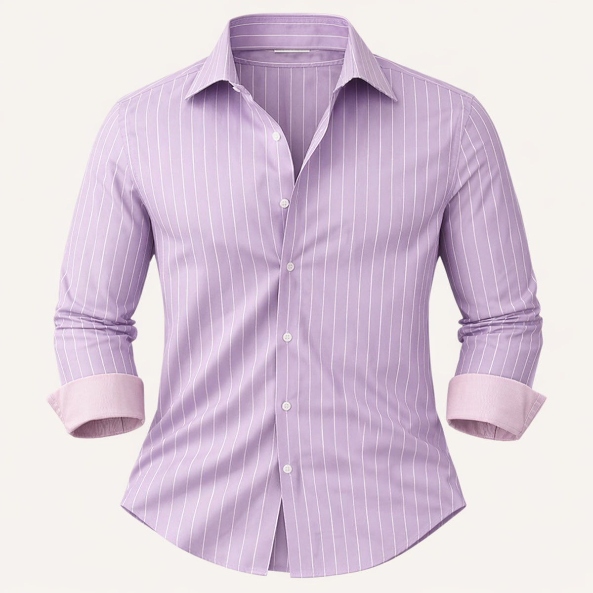The Como Men’s Breathable Slim Fit Striped Button Up Shirt