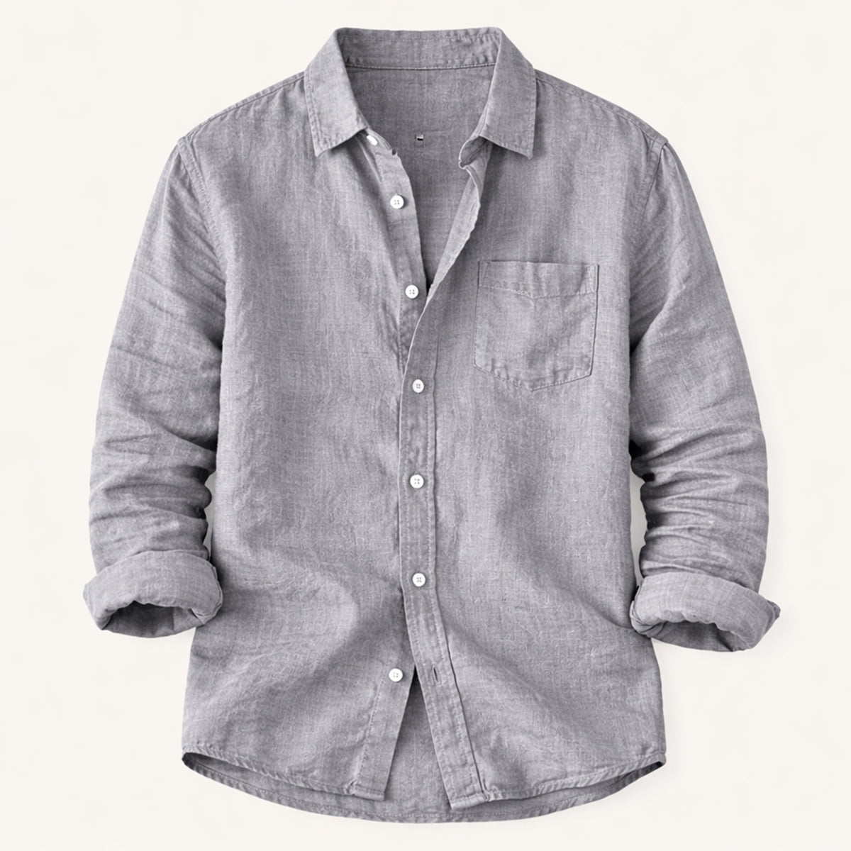 The Knightsbridge Men’s Lightweight Stand Collar Cotton Linen Shirt